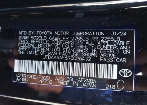 2024 Toyota Crown Xle from USA, damaged, VIN JTDAAAAF6R3026432